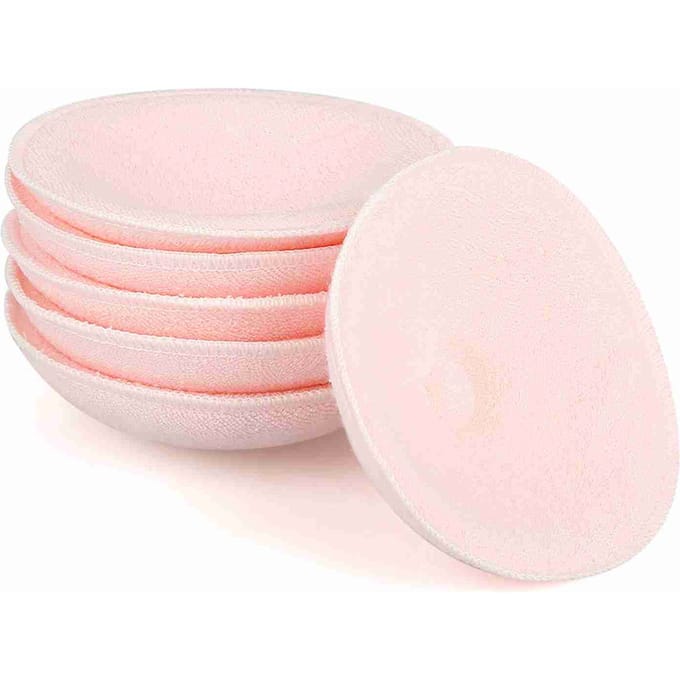 Coussinets d'allaitement en coton doux, lavables et réutilisables, absorbants, 6 pièces white