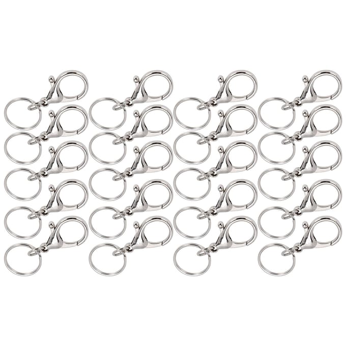20 stuks Sleutelhanger Clip Haak Draaibaar Lanyard Snap Sleutelhanger Sleutelring DIY Accessoires Hardware 21x35mm Groot white