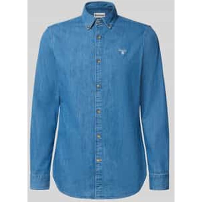 slim fit jeansoverhemd van puur katoen