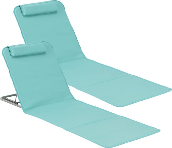 Strandmat Donostia met rugleuning set van 2 turquoise