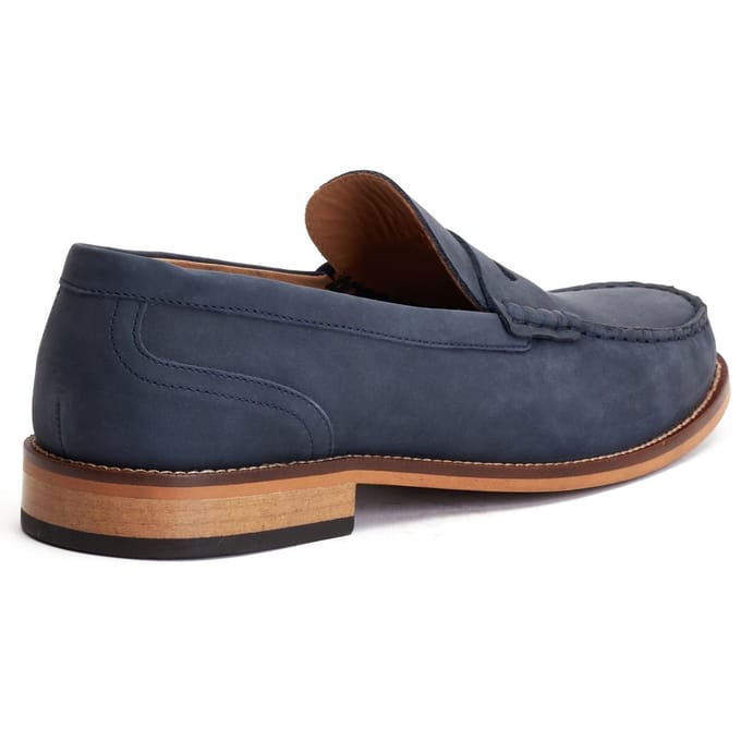 Base London Garfield Leder Heren Navy Loafers