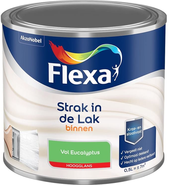 Flexa - Strak In De Lak Binnenlak Hoogglans - Vol Eucalyptus - Mengverf - 500 Ml