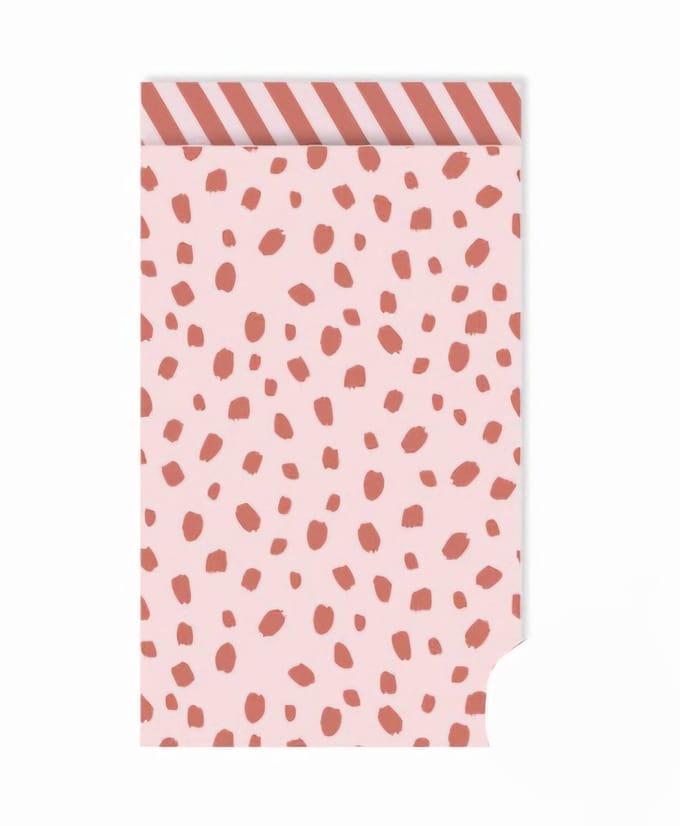 25x Cadeauzakje 101 dots / stripes Roze 12x19cm