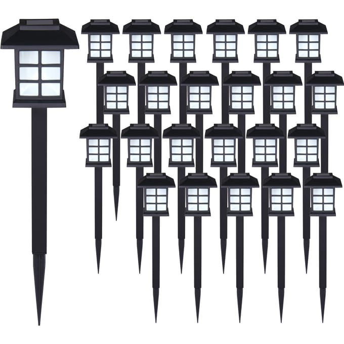 Tuinlamp – Set van 24 Zonne energie 8,6x8x6x38cm - Zwart