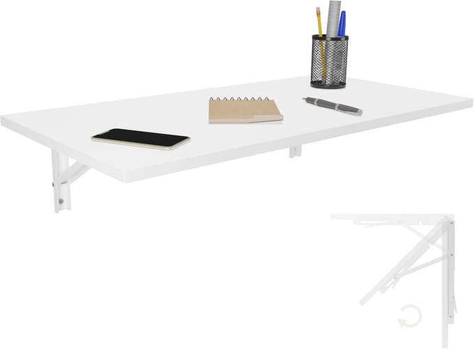 Inklapbare wandtafel 80x40 cm - Ruimtebesparende eettafel voor muurmontage
