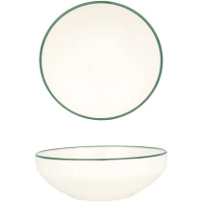 Rinart Serveerschaal - Green Edge - Porselein - 10 cm (100cc) - set van 2