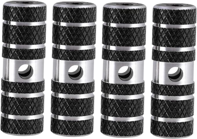 Fiets Voetsteunen - Stunt Pinnen - Extra Grip - Aluminium Legering - 7 cm Lengte - Zwart