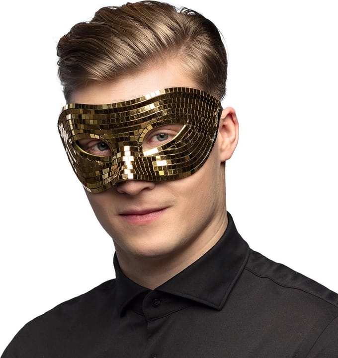 Boland - Masker Disco goud Goud - Volwassenen - - Gemaskerd bal - NYE - Gala