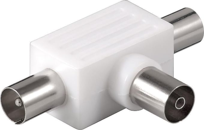 TV splitter met 2 uitgangen (plastic)
