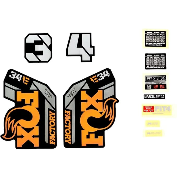Decalset Fox 2021, 34, E-Bike+, F-S, Logo, Fork