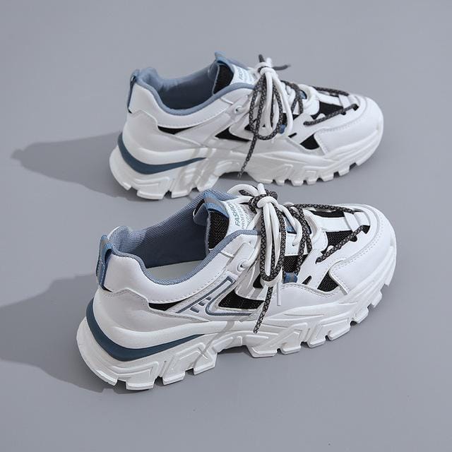 Sheos Dames Lente Mode Veterschoenen Casual Schoenen Dames Sneakers Verhoging Antislip Hardloopschoenen Zapatos De Mujer 35 blauw