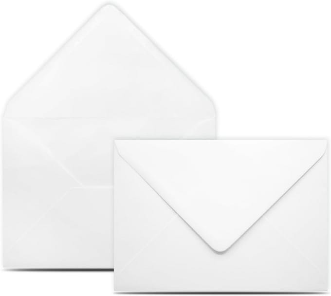 1000 Witte Enveloppen DIN B6 (12,5 x 17,5 cm) - Zonder Venster - 80g/m²