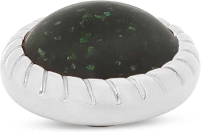 Melano Vivid Rope Steentje Green Goldstone | Zilver
