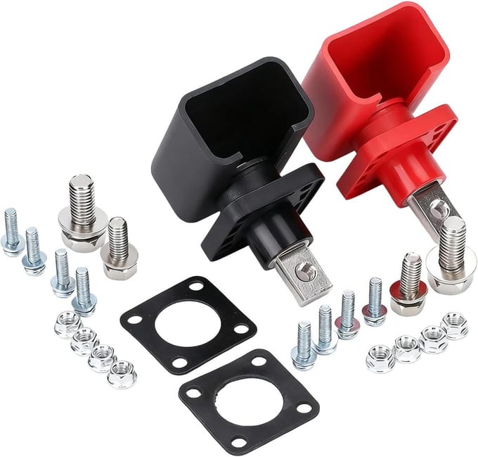 Batterij Aansluiting - Lithium Terminal - Energie Opslag - Allesweer Bestendig - 200A - Rood Zwart