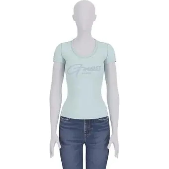 T-shirt met U-hals model 'SCRIPT'