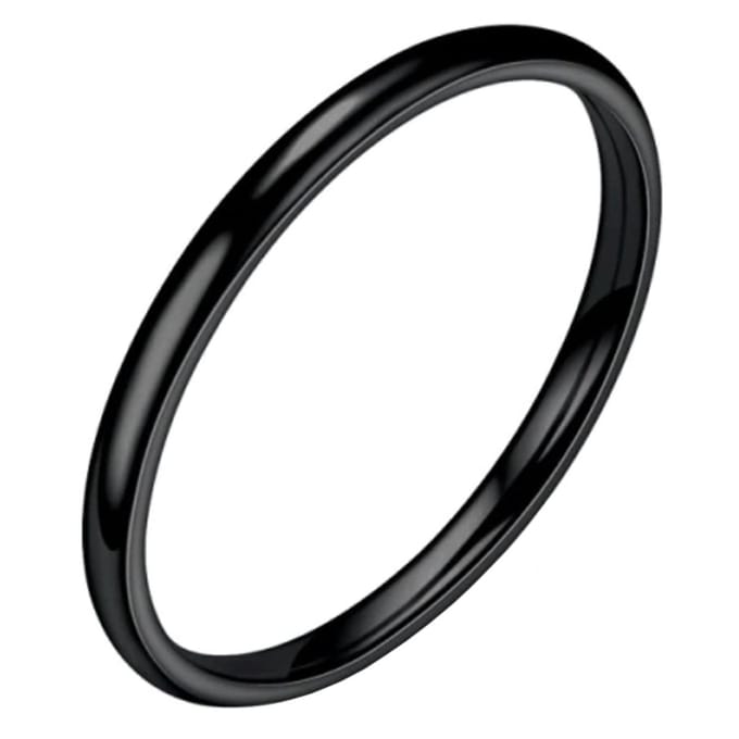 LGT Jewels smalle stalen ring Zwart 2mm-20mm