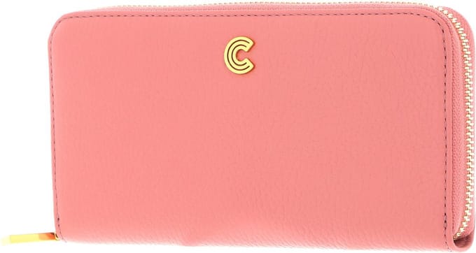 COCCINELLE Leren Portemonnee Myrine Zip Around Wallet Camelia Roze