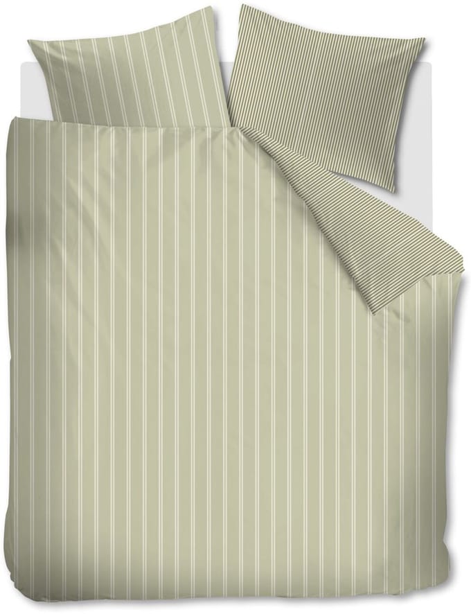 Vtwonen Mini Stripe dekbedovertrek - Lits-Jumeaux - 240 x 220 cm - Groen