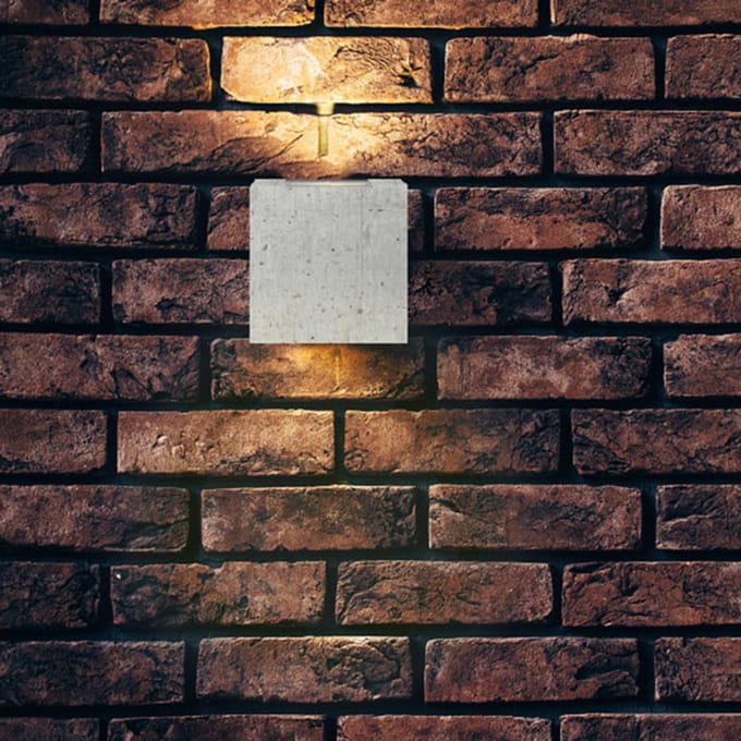 Lucande Beton grijze LED buiten wandlamp Riak