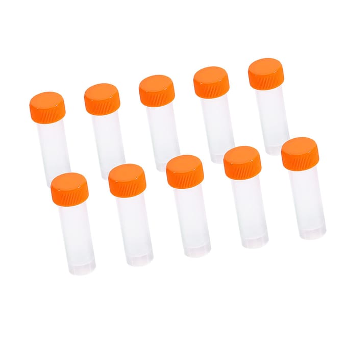 10 stuks 5 ml Plastic Bevroren Testbuisjes Flesje Schroefdop Verpakking Container met Siliconen Pakking orange