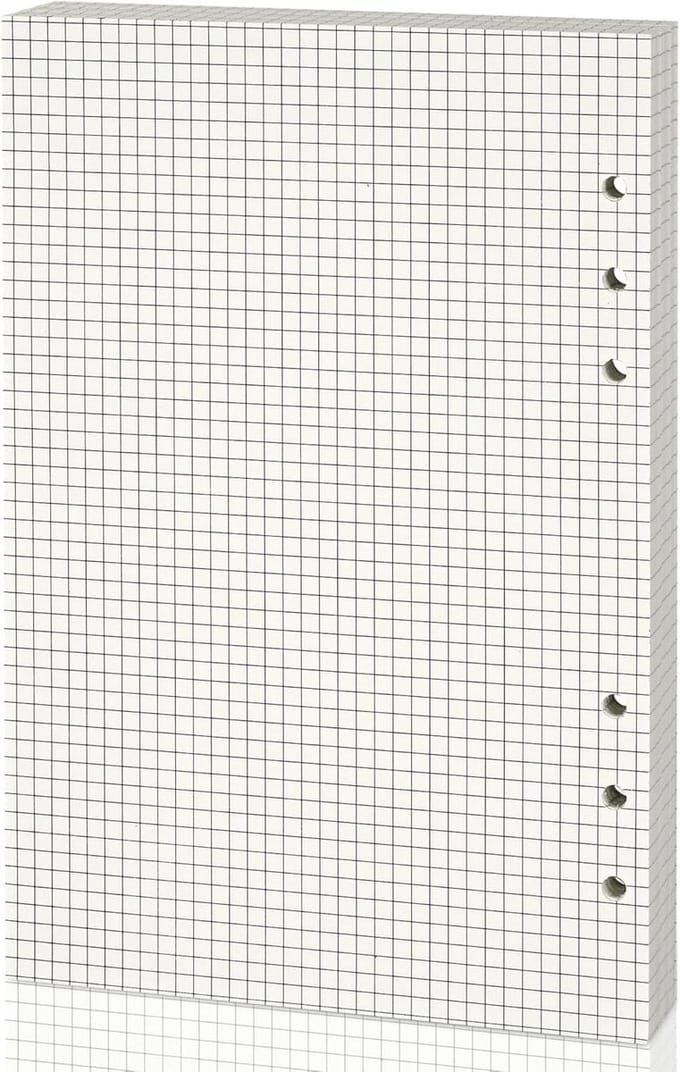 Punched Binder Paper A5 - 6-Holes Planner Inserts met Navulbare Notitiebladen - Losse Bladnotitie met Lijnraster, 80 Vellen voor Organisatie en Planning