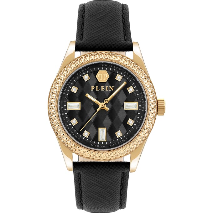 Philipp Plein Queen PWCDA0224 Horloge - Leer - Zwart - Ø 38 mm