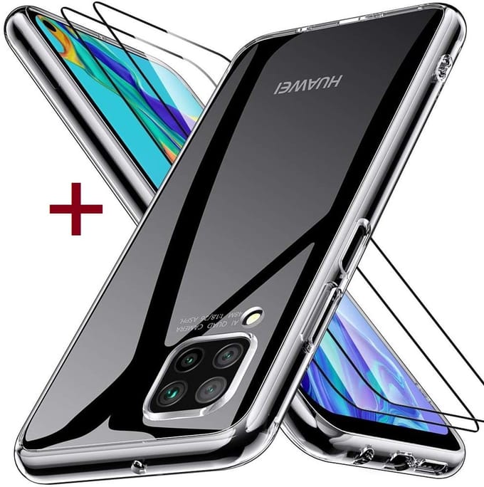 Screenprotector geschikt voor Huawei P40 Lite Transparant Back Cover Met 2x glazen Screenprotector