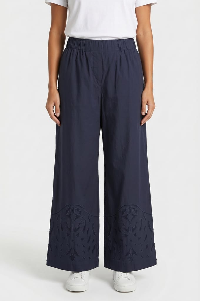 Alchemist Pants Moonflower Embr Navy Größe: 42 | Ausgestellte Hosen Outlet | Damen | Blau