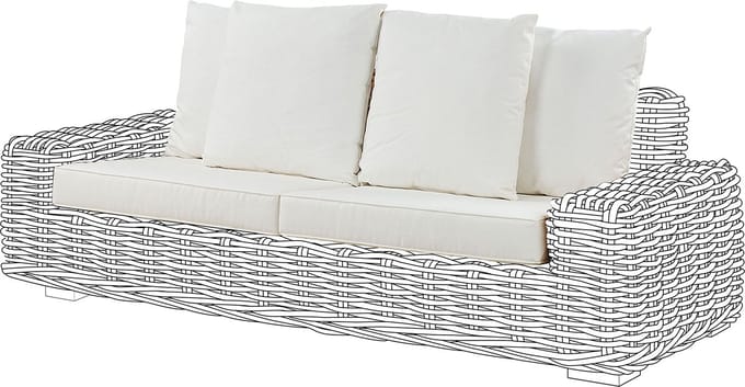FORLI - Tuinkussenhoezen set - Wit - Polyester