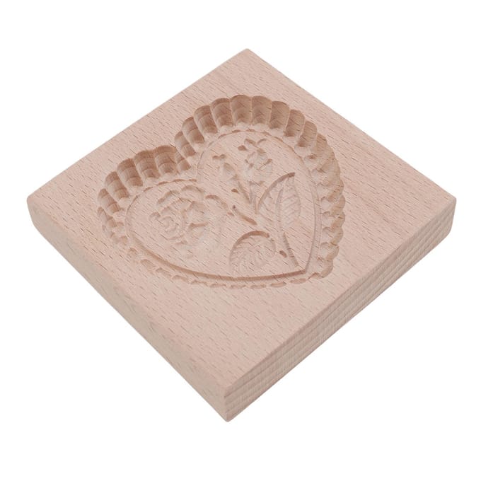 Houten Vorm Roos Hart Patroon Multifunctionele Koekjesvorm voor Pompoentaarten Maancake gray