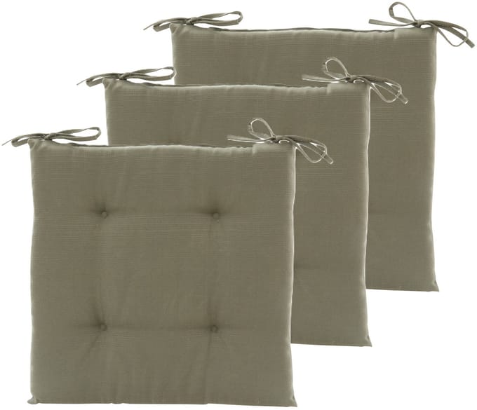 Hespiride Stoelkussen Altea - 3x - 40 x 40 cm - groen - vierkant - polyester - tuinkussen - buiten