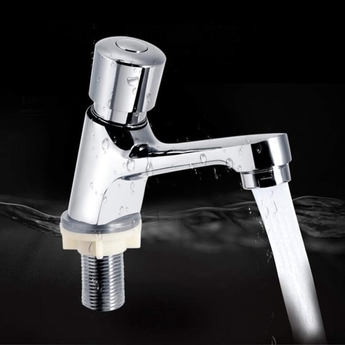 Allecto - Duwtype Zelfsluitend Wastafel Tap - Waterbesparend