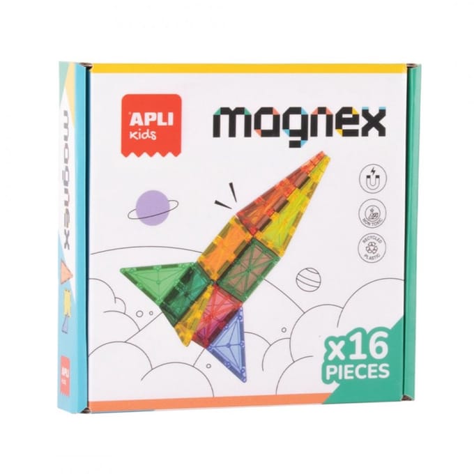 APLI Kids magnetische bouwblokken transparant 18 stuks educatief speelgoed.
