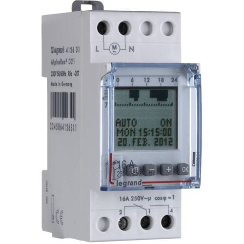 Legrand 412654 DIN-rail schakelklok Digitaal 230 V 4000 W
