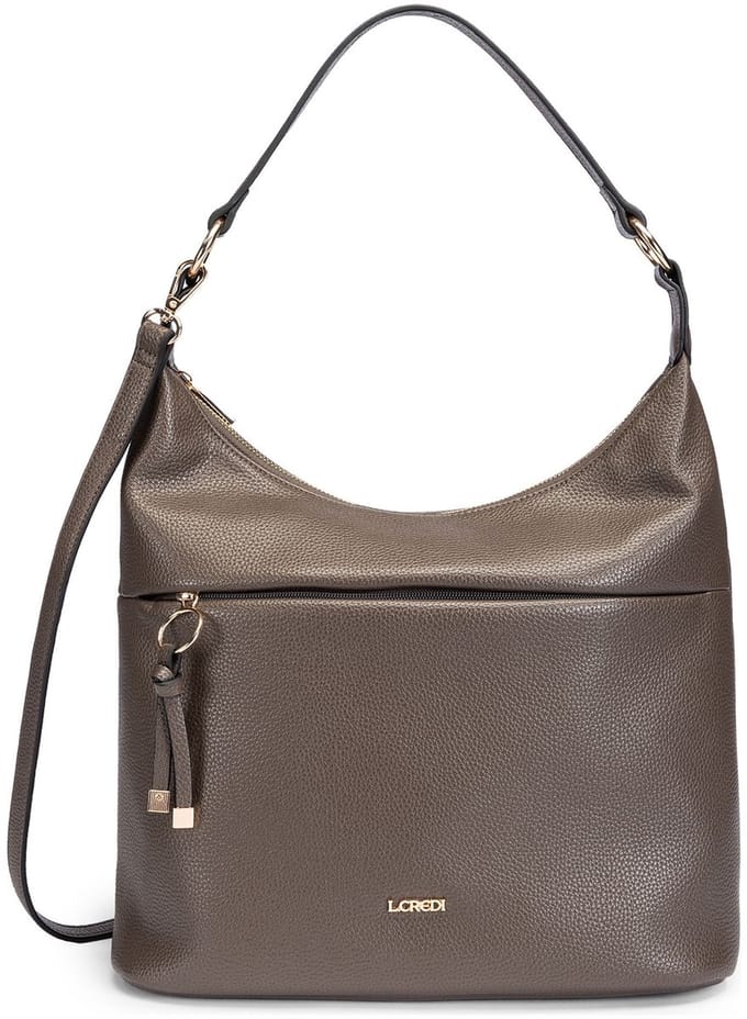 L.CREDI schoudertas Maite Hobo Bag Dark Taupe