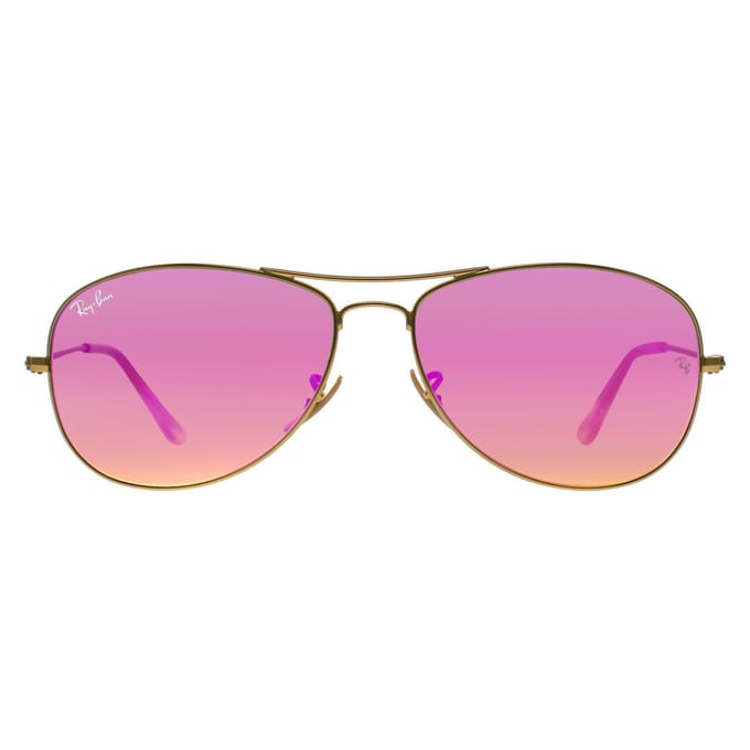 Ray-Ban Aviator Heren Goud Cyclamen Flash Zonnebril