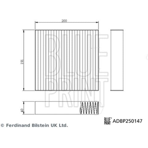 Cabineluchtfilter  BLUE PRINT ADBP250147
