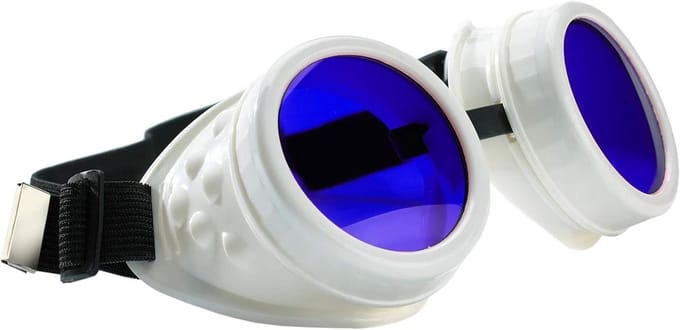 Cyberpunk Bril - Steampunk Goggles - Feest Accessoire - Verstelbare Band - 18 cm - Zwart