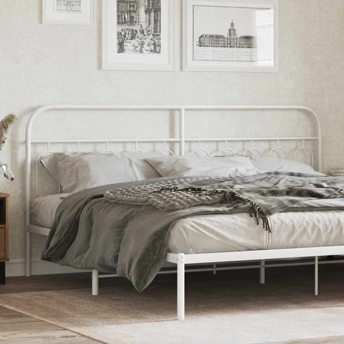 vidaXL - Vervangend - hoofdbord - 200 - cm - metaal - wit