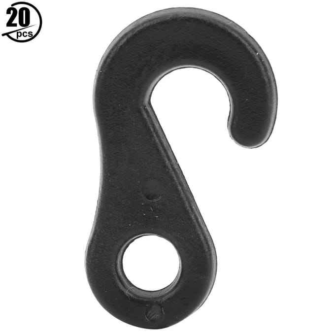 20 stuks Draagbare Kwaliteit PVC S-vormige Haak Accessoire voor Tentgebruik Hoge Temperatuurbestendigheid gray