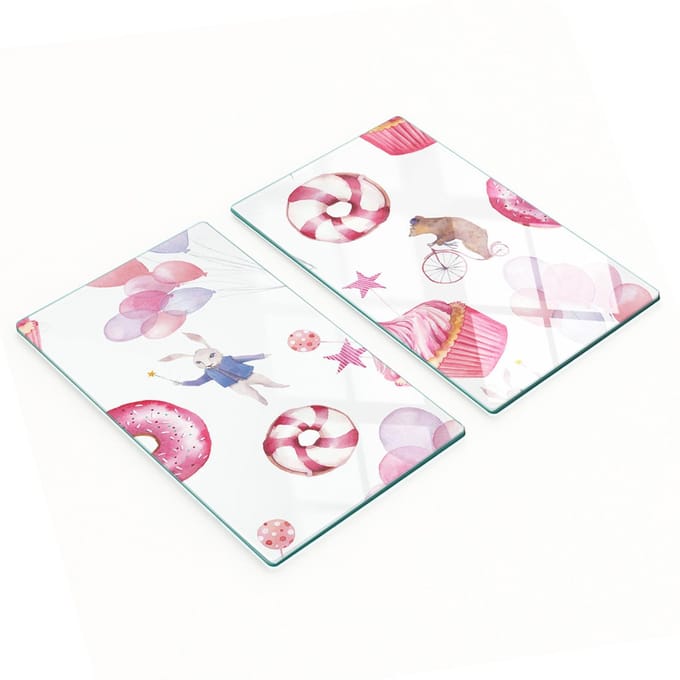 Multifunctionele decoratieve keukenplanken van gehard glas, circusvorm, 2x30x52 cm