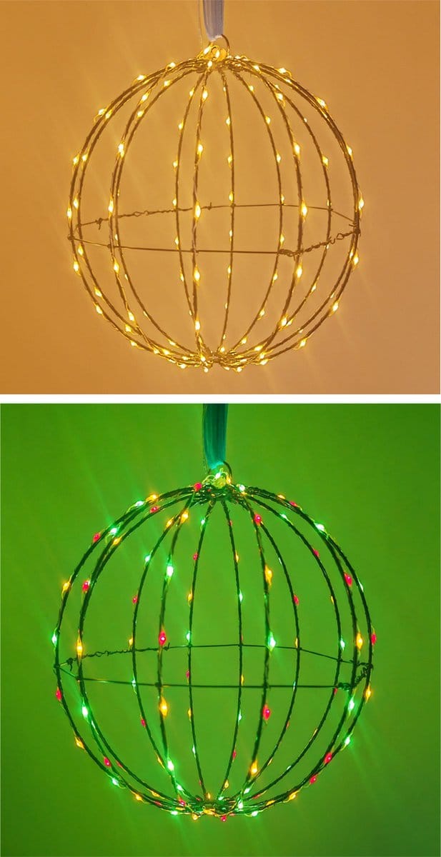 Lichtbol met zwart metalen frame 50 cm