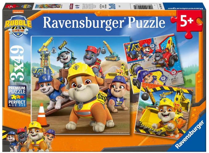 Ravensburger legpuzzel Rubble & Crew - 3x49 stukjes puzzelplezier.