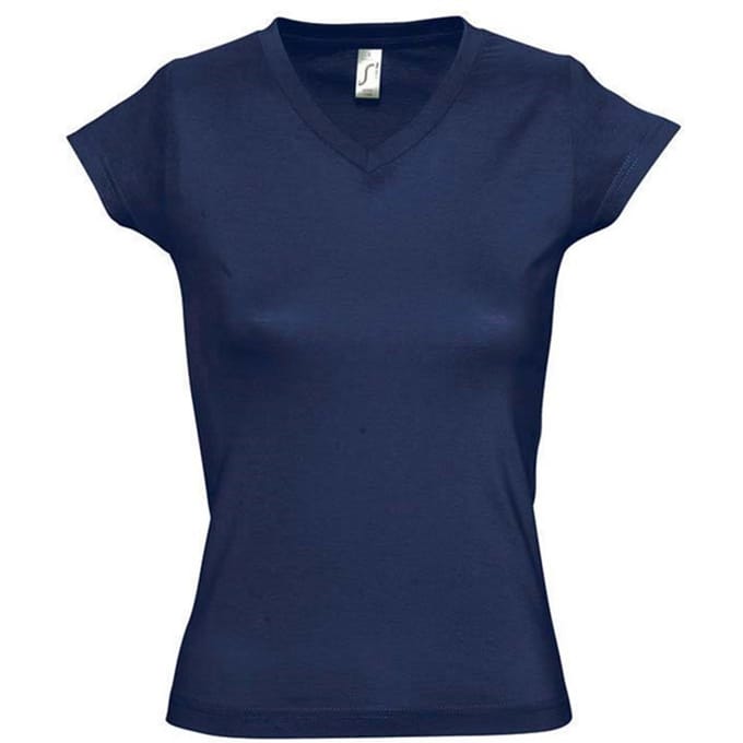 SOLS Dames/Dames Maan V Hals T-shirt (Franse marine)