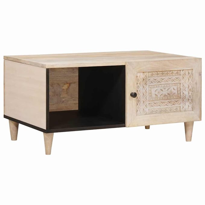 vidaXL - Salontafel - Wit - 100 - x - 54 - x - 40 - cm - Bewerkt - hout