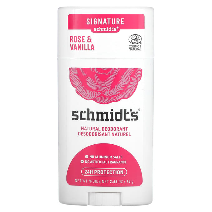 Schmidt'S, Natural Deodorant, Rose & Vanilla, 75G(2.65Oz) pink
