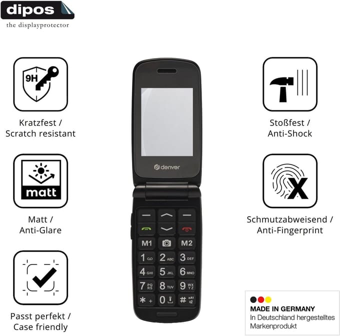 dipos – 2x Matte Pantserfolie geschikt voor Denver BAS-24800L | 9H Screenprotector