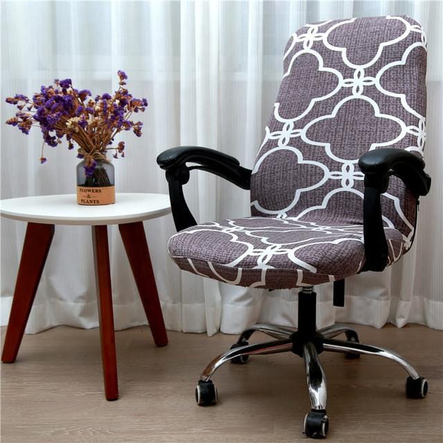 Effen Kleur Bureaustoelhoes Elastisch Bedrukt Draaibaar Armleuning Hefbaar Computer Stoelhoezen Anti-Vuil Decor Stoelbeschermers S size (50-58cm)