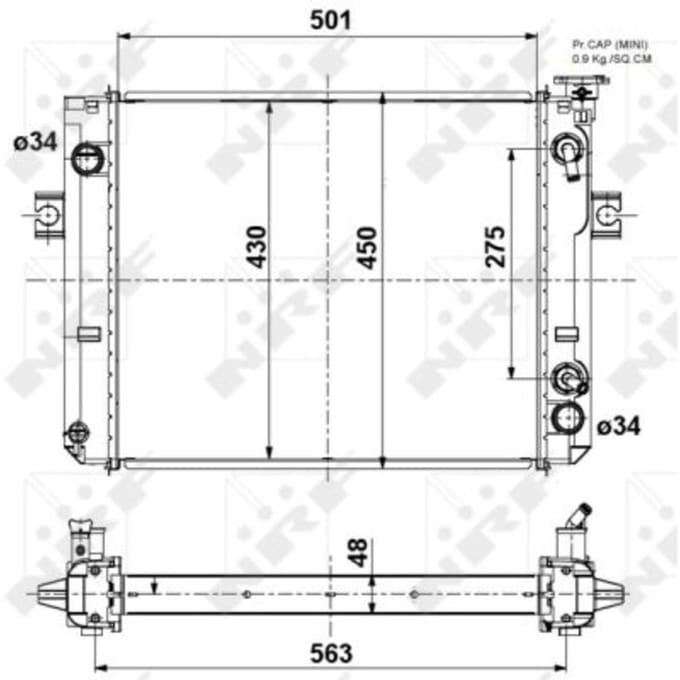 Radiator, motorkoeling NRF 52296A