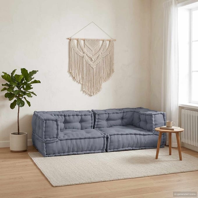 vidaXL - Modulebankeenheid - 3 - st - Stof - Grijs - 140 - x - 70 - x - 36 - cm